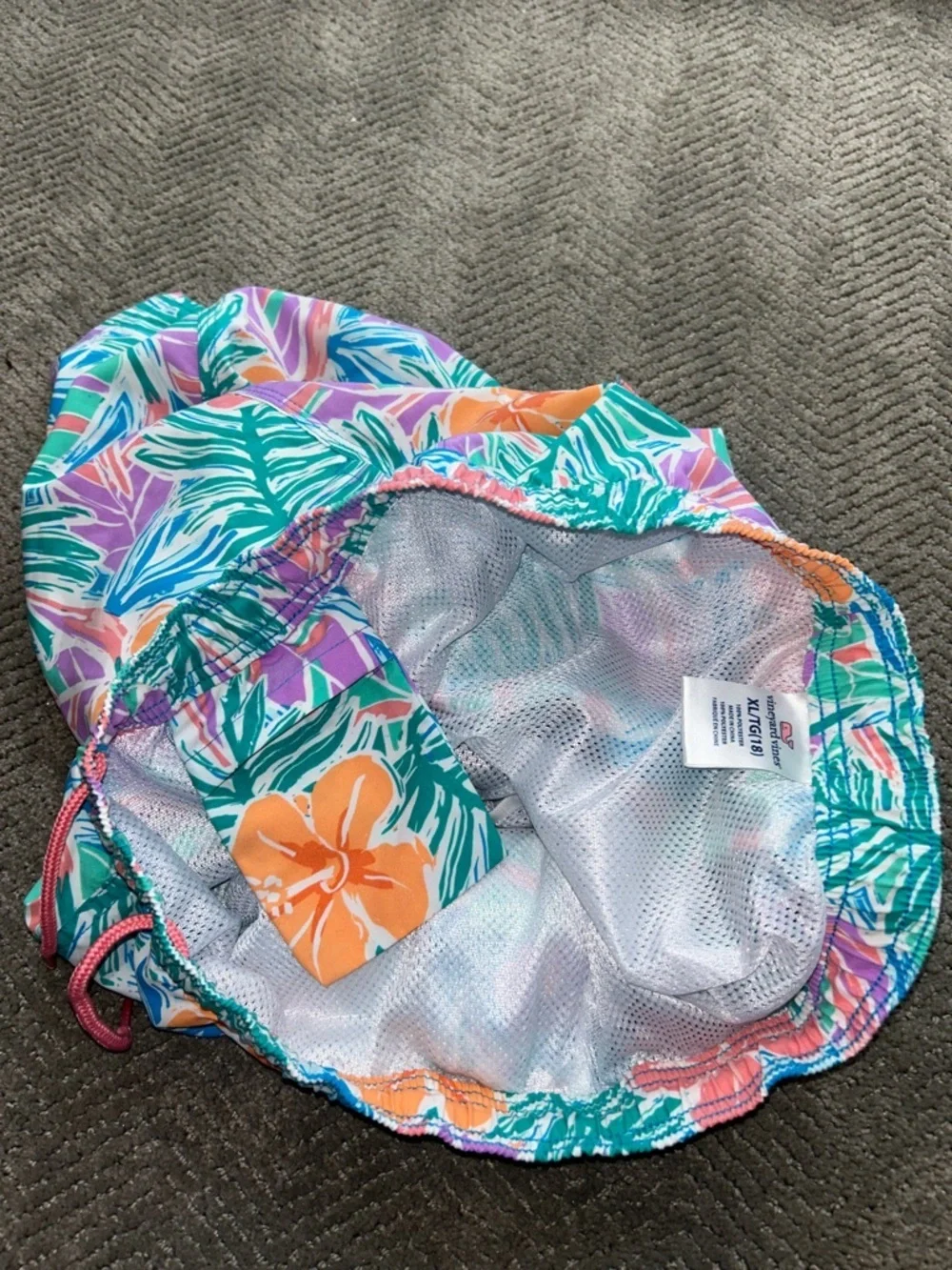 Vineyard Vines Kids Floral Swim Trunks. Faded Look, Size XL (18) Chappy Swim